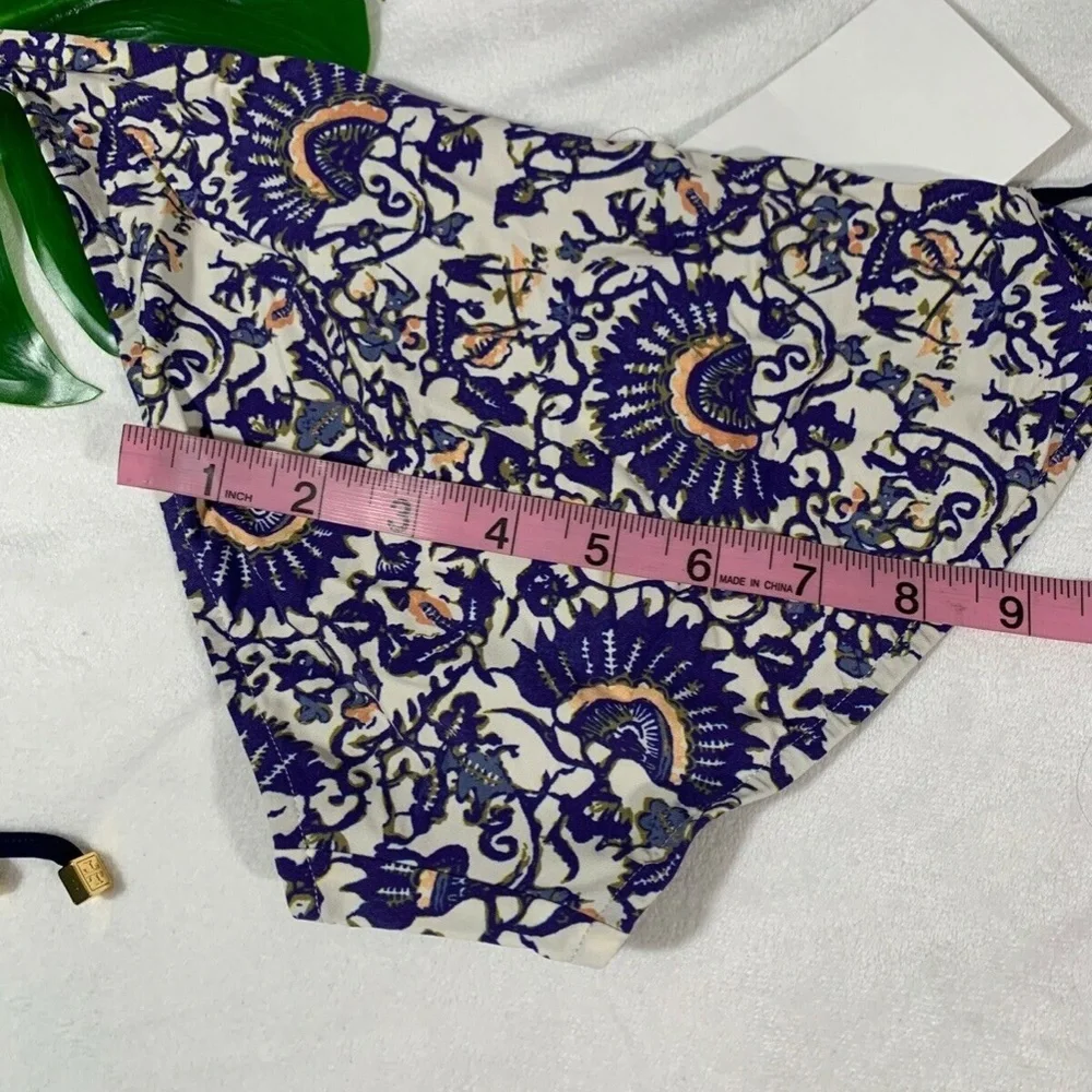 NWT Tory Burch 'Madura' Bikini‎ String Bottoms Blue [SZ M ] #R842